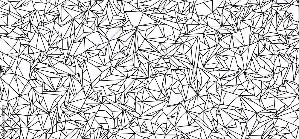 Poster triangular seamless thin linear pattern. abstract geometric low poly background. stylish fractal tex