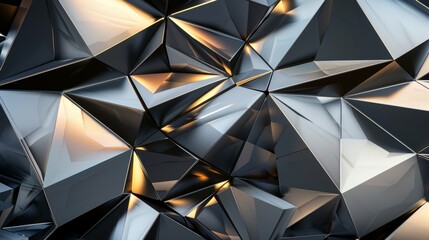 Abstract Metallic Geometric Wallpaper
