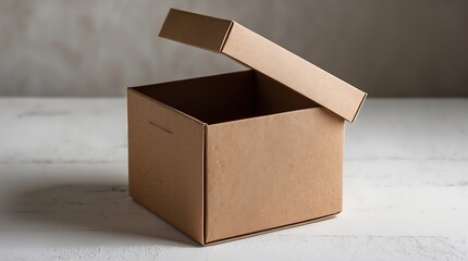 Open Cardboard Box on White Surface
