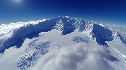 Majestic Antarctic Peaks: A Serene Aerial View of Glacial Majesty