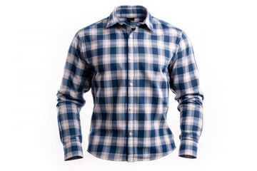 stylish blue and white plaid shirt, perfect for casual wear and versatile outfits.