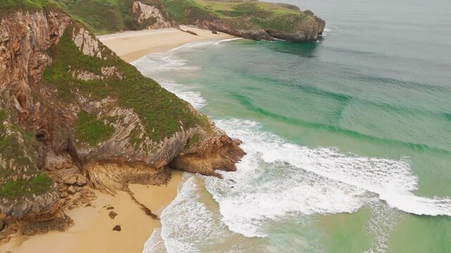 Beautiful Playa de Andrin and Playa de Balota beaches in Asturias, Spain