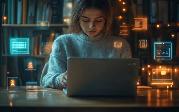 e-learning online education concept digital training with video tutorial knowledge base technology virtual classroom