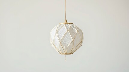 Obraz premium Chinese red holiday lanterns with garland on white background. 