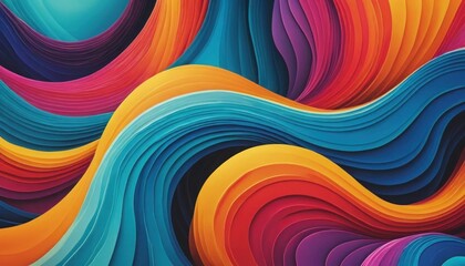 Flowing waves of vibrant colors blend seamlessly, creating dream