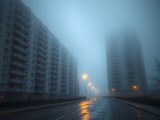 empty foggy street 