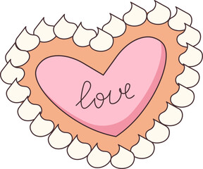 Handdrawn Heart With Love Lettering