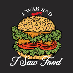 I was sad then i saw food. Fast Food Typography