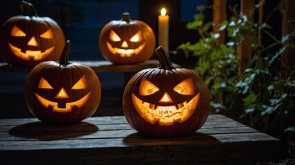 Fototapeta premium spooky halloween night wallpaper in the graveyard . digital illustrations. 