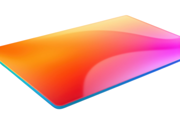 Vibrant gradient tablet displaying a stunning color transition of orange, pink, and blue hues