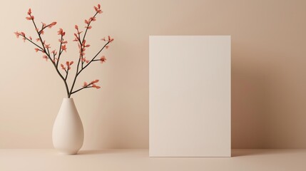 Modern chinese new year invitation mockup design with elegant minimalist aesthetic