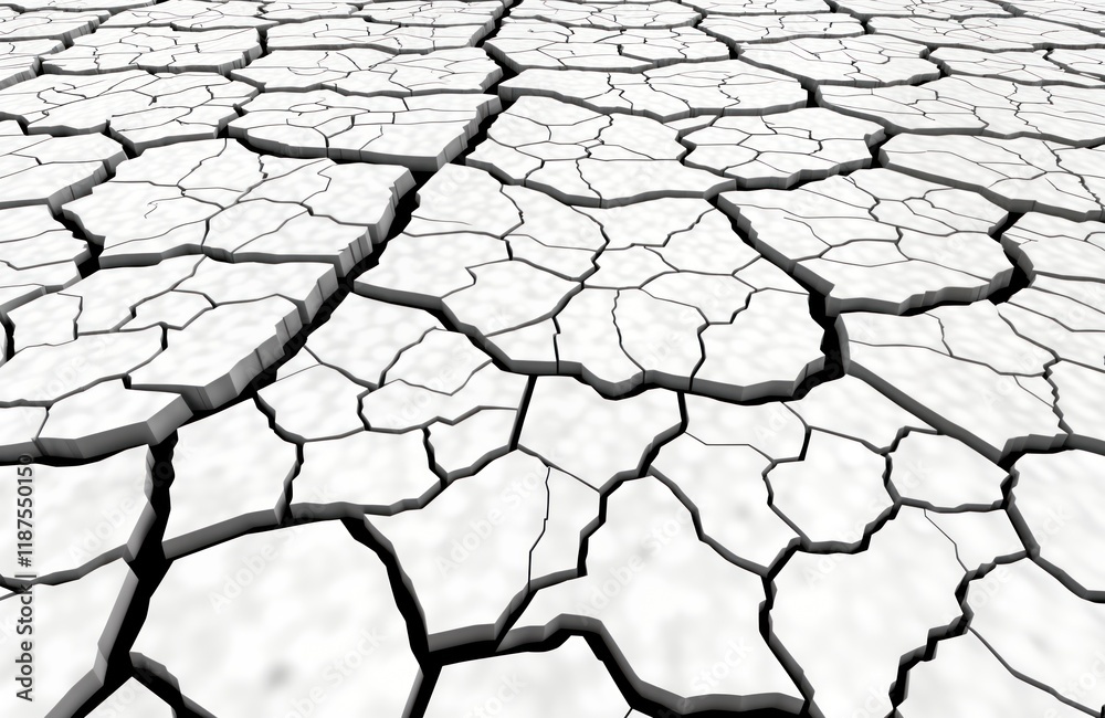 Poster dry cracked earth surface. fissures, cracks show damage, destruction. abstract pattern. isolated, tr