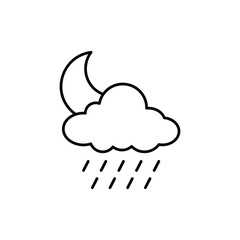 Night Heavy Rain vector icon