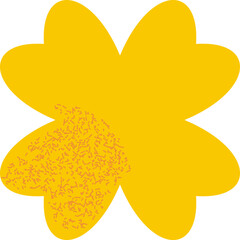 Geometric Flower Shape Sticker With Texture