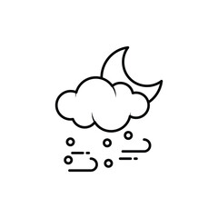 Night Heavy Snow vector icon