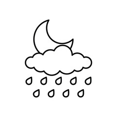 Night Moderate Rain vector icon