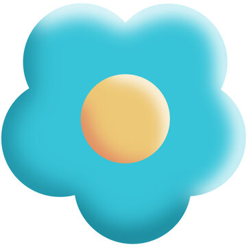 Blue cartoon Flower