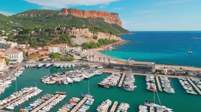 Aerial view of Cassis on the French Riviera, southern France