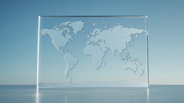 Global Connection: A Glass World Map
