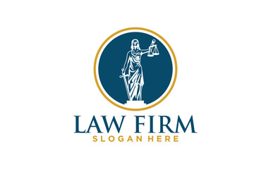 Law Firm Logo Design with Lady Justice Symbol. Ideal for law firms or legal agencies, conveying professionalism and authority