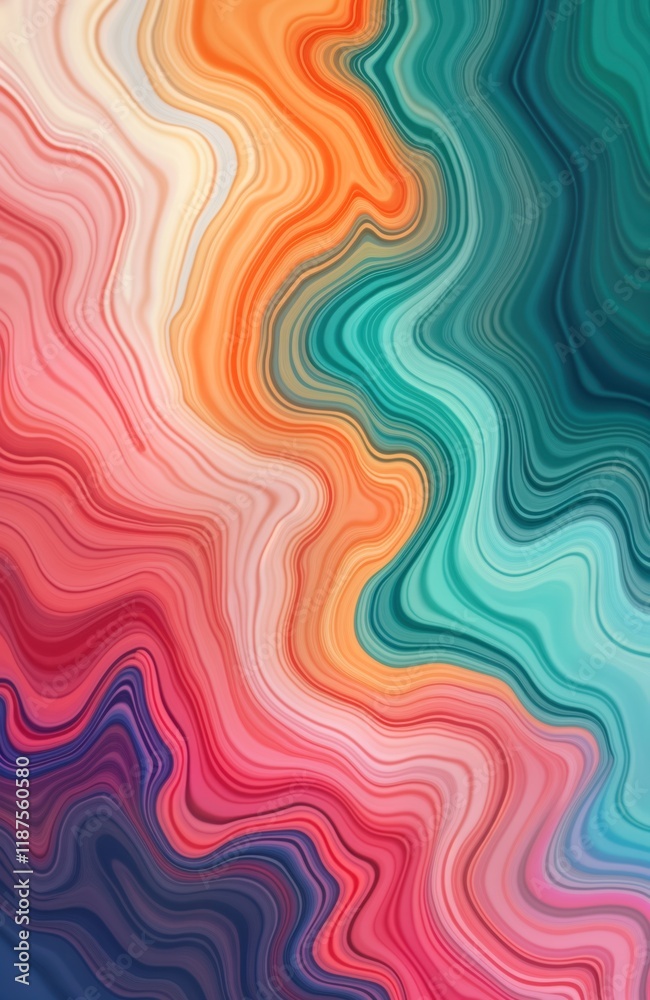 Poster abstract design with vibrant colours. fluid marbling effect. stylish background. colorful swirls, wa