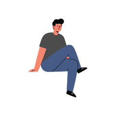 man is sitting on the floor with his legs crossed