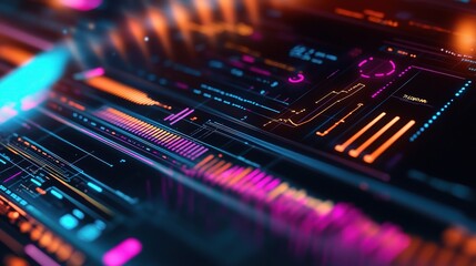 Obraz premium Digital Tablet and Laptop Close-Up with Creative Interface Design