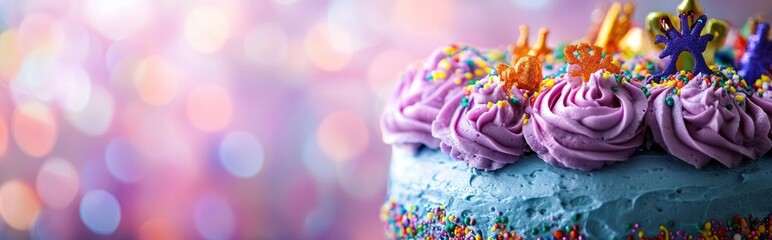 Vibrant and Decadent Birthday Cake Adorned with Luscious Buttercream Frosting Playful Sprinkles and Festive a Delightful and Celebratory Atmosphere for a Special Occasion