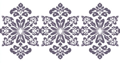 Obraz premium Elegant damask motif with floral baroque elements, excellent for wallpapers, fabric, textiles, upholstery, curtains, slipcovers, blinds, packaging, and bedding