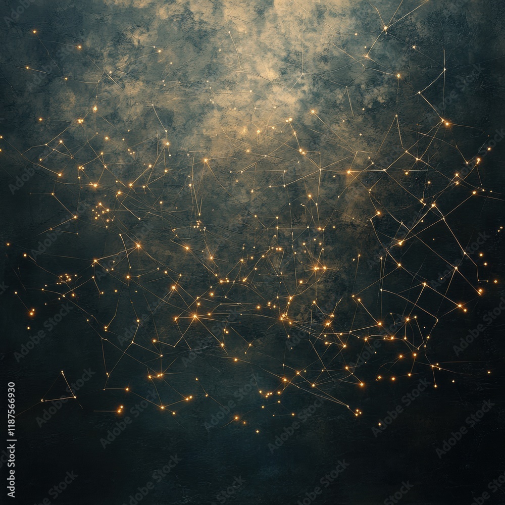 Leinwandbilder glowing network of lines and dots representing global connectivity and digital communication. genera