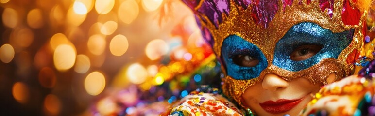 Vibrant and Captivating Carnival Mask with Ornate and Dazzling Colors  Colorful and Extravagant Masquerade Costume with Glittering Embellishments Capturing the Essence of a Glamorous and Theatrical