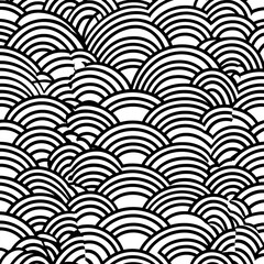 Background wallpaper in seamless Art Deco scallop design