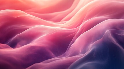 Fototapeta premium Abstract Pink and Purple Silk Fabric Waves Texture with Soft Gradient Light and Flowing Fabric Patterns