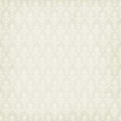 Soft ivory damask seamless pattern with delicate floral motifs and subtle texture. Perfect for elegant backgrounds, wedding stationery, wallpaper, and refined d&eacute;cor.