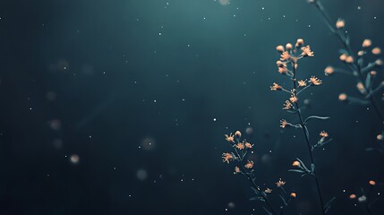 Delicate Flowers Bloom Underneath A Dark Sky