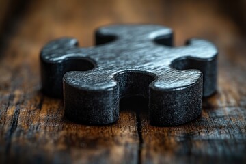 Puzzle Pieces Fitting Together on a Wooden Table as a Concept of Unity Between Opposites