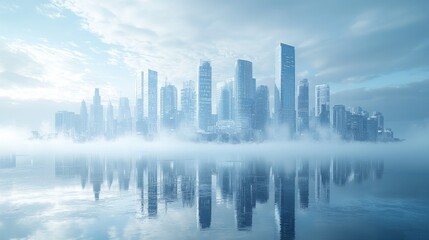 Futuristic Winter Wonderland: A Visionary Skyline Capturing the Essence of Innovation and Snowy Serenity