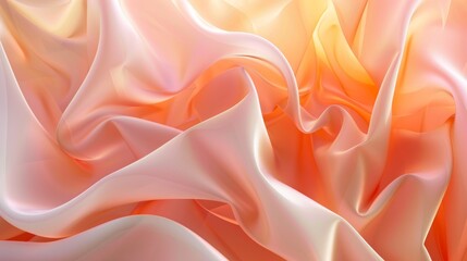 Fototapeta premium Peach-toned Silk Fabric Drape Wallpaper