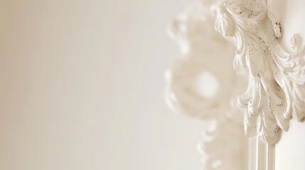 Elegant White Ornate Wall Decor Detail