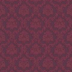 Rich burgundy damask seamless pattern with textured floral detailing. Perfect for luxury wallpaper, textiles, regal décor, and elegant vintage-style backgrounds.