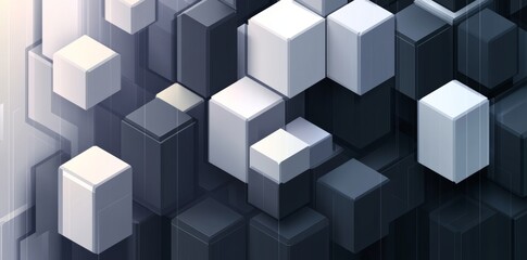 Obraz premium A seamless pattern with cubes and repeating quadrangles, ideal for brochures, fabrics, and ceramics