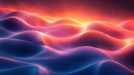 Fototapeta premium Luminous Waves of Cosmic Dust Flowing Across a Starry Gradient Sky with an Ethereal Glow
