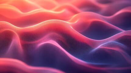 Fototapeta premium Abstract Digital Landscape with Vibrant Pink and Purple Flowing Waves