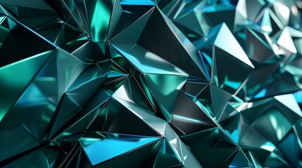 Abstract Teal Crystal Facets Wallpaper