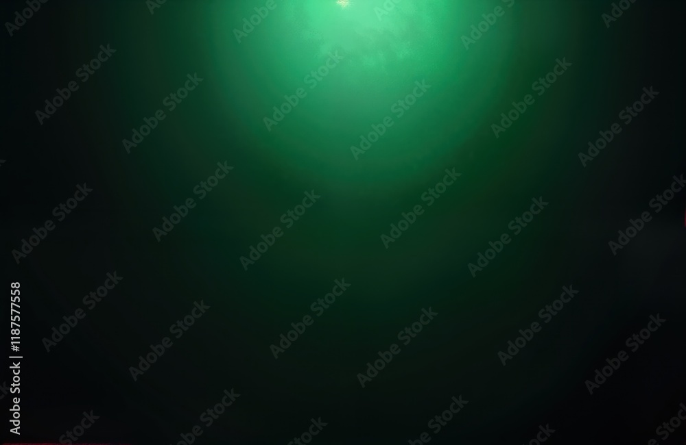 Poster Dark green gradient background with noise effect. Bright spot of light at center. Wide banner size. Suitable for futuristic eco designs. Use for tech presentations nature related themes. Excellent