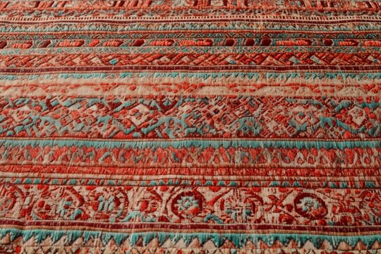 Fabric and home decor enhanced with an ethnic geometric stripe motif