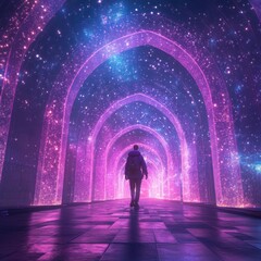 Enchanted Pathway Through Starry Archway