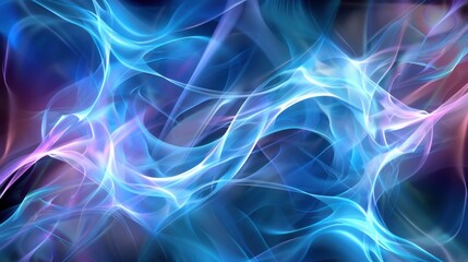 Fototapeta premium Abstract blue and purple fluid waves create mesmerizing visual effect, evoking sense of movement and energy in digital art style