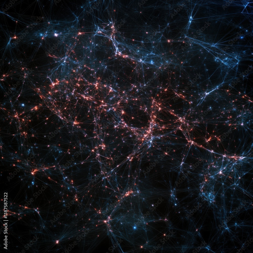 Aufkleber Glowing lines and dots form a dynamic global network symbolizing connectivity and information exchange across regions. Generative AI
