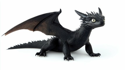 Obraz premium Black Dragon: Mythical Creature in Fantasy Art